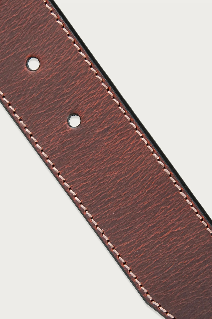 LEATHER JEAN BELT WITH METAL AND LEATHER KEEPER - Lucky Brand Outlet