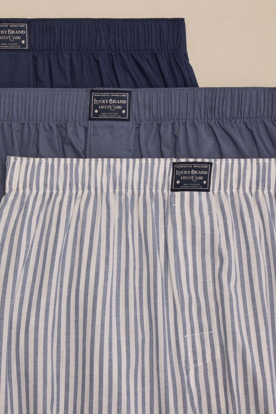 3 PACK WOVEN BOXER - Lucky Brand Outlet