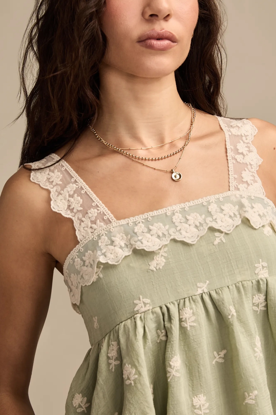 FLORAL EMBROIDERED SWING TANK - Lucky Brand Outlet