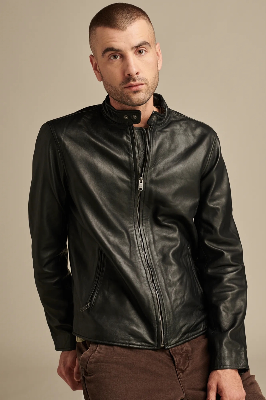 CLEAN LEATHER BONNEVILLE JACKET - Lucky Brand Outlet