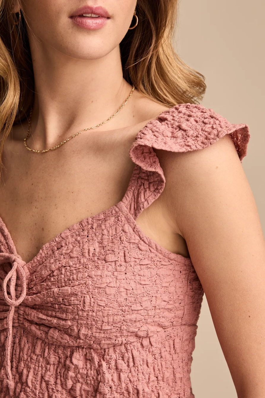 TEXTURED BABYDOLL TOP - Lucky Brand Outlet