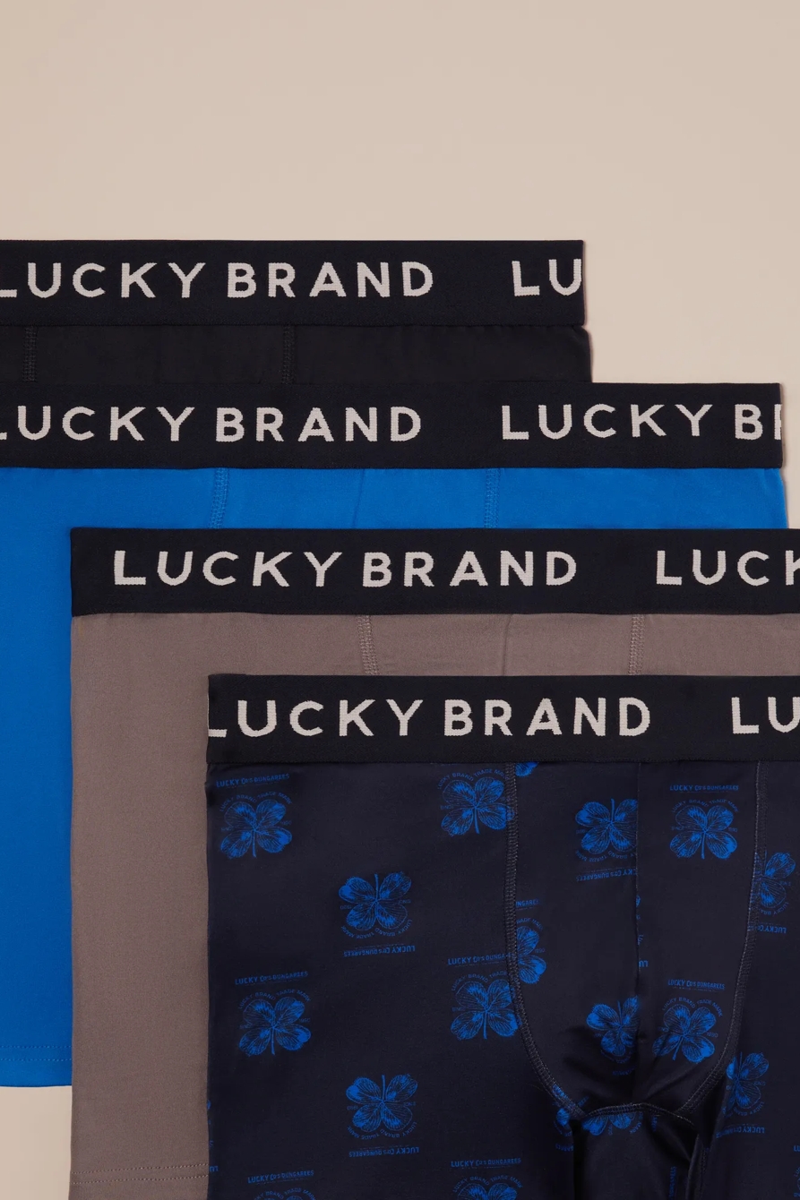 4 PACK ESSENTIAL SOFT BOXER BRIEFS - Lucky Brand Outlet