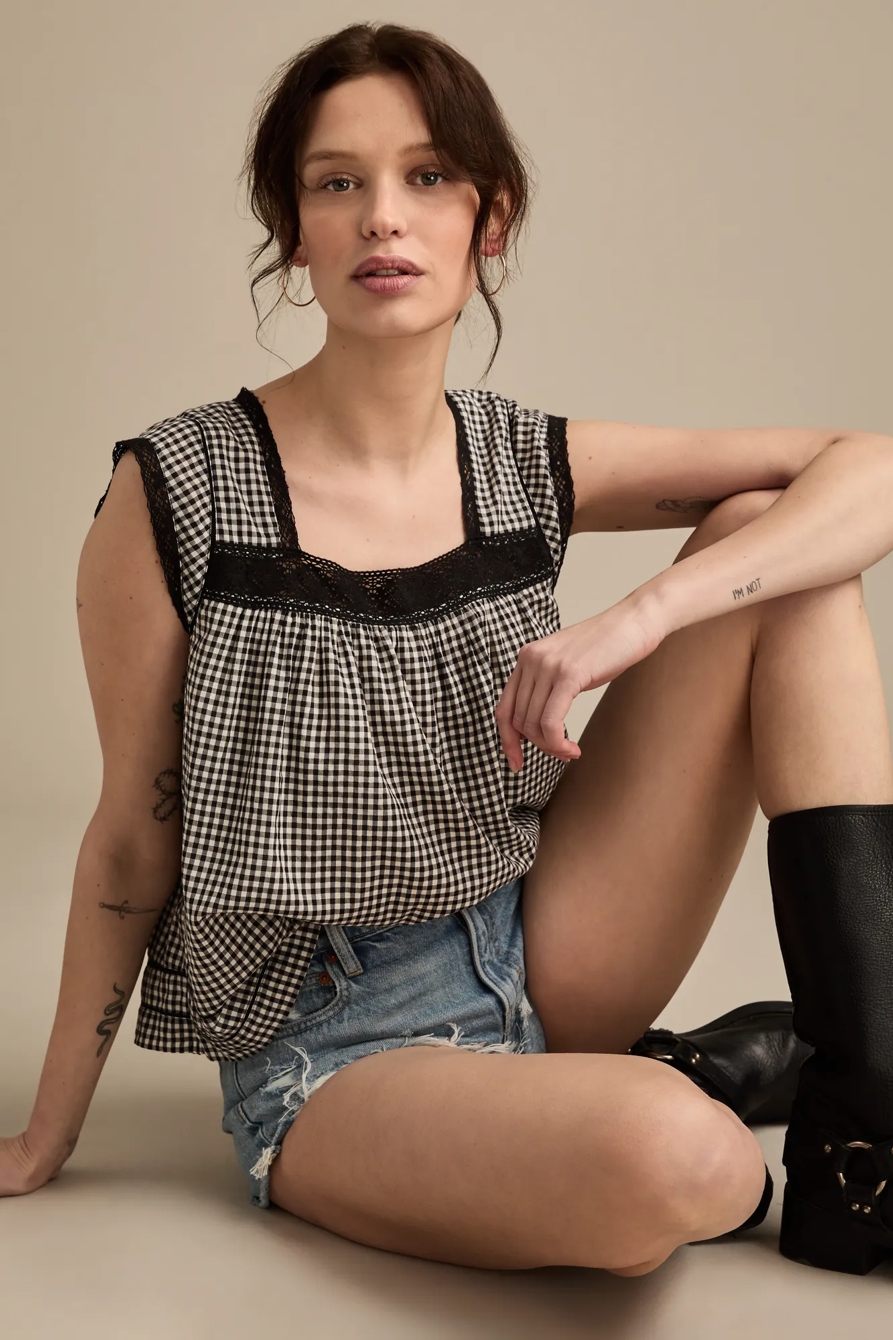 LACE TRIM TANK TOP - Lucky Brand Outlet