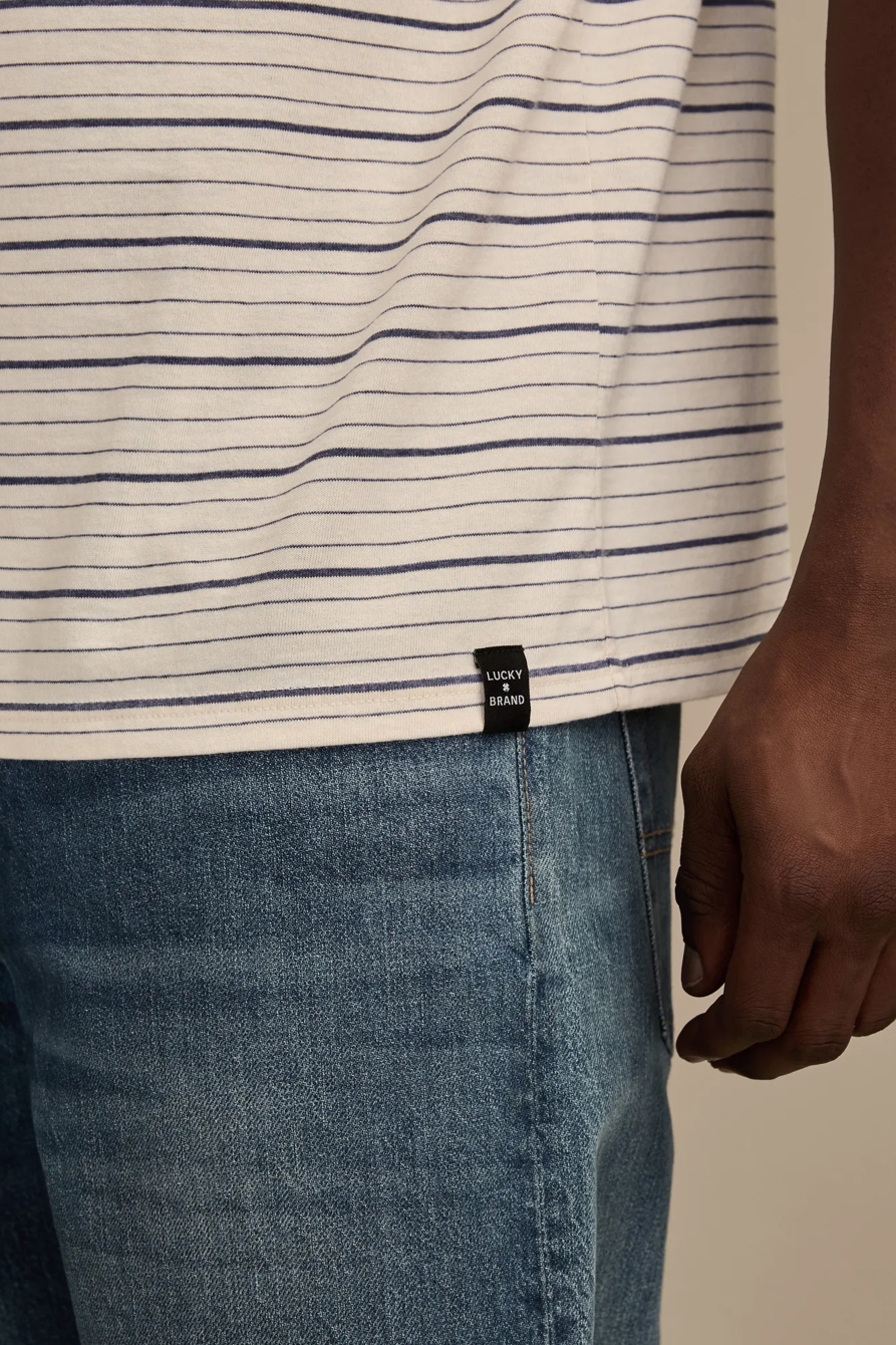 VENICE BURNOUT STRIPED CREW NECK TEE - Lucky Brand Outlet