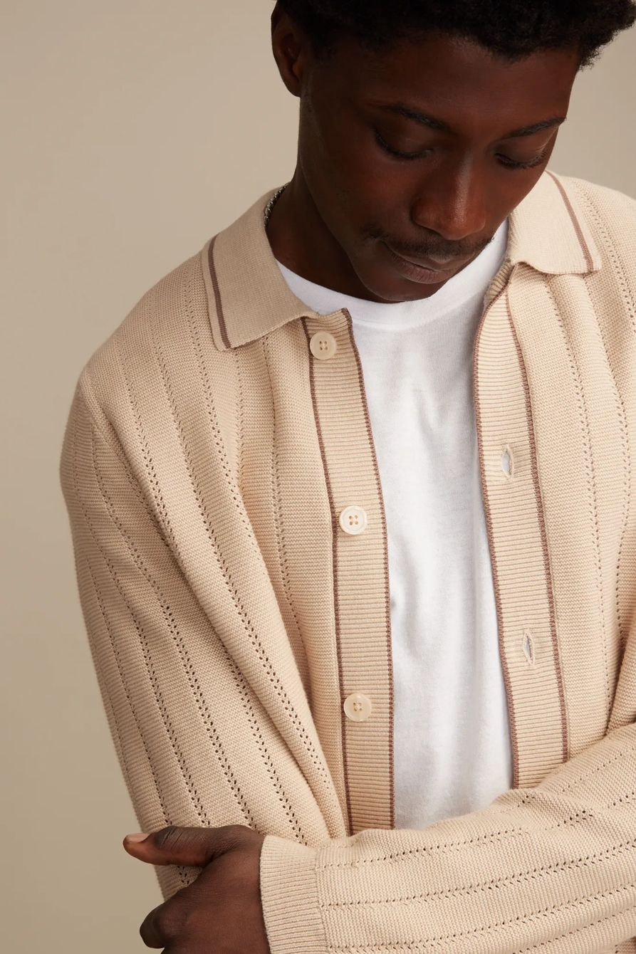 LONG SLEEVE BUTTON DOWN SWEATER - Lucky Brand Outlet