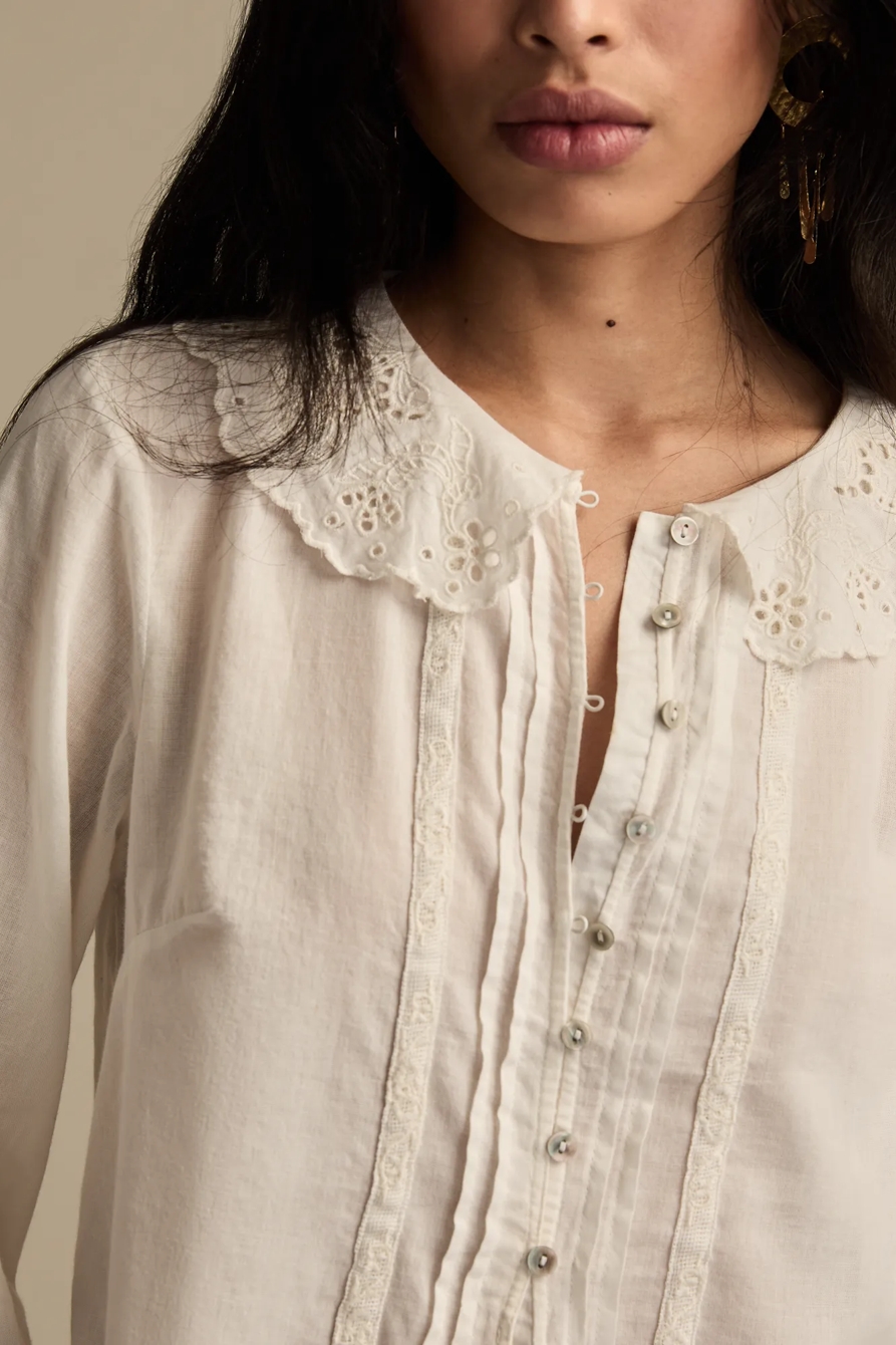 CUTWORK PETER PAN COLLAR TOP - Lucky Brand Outlet