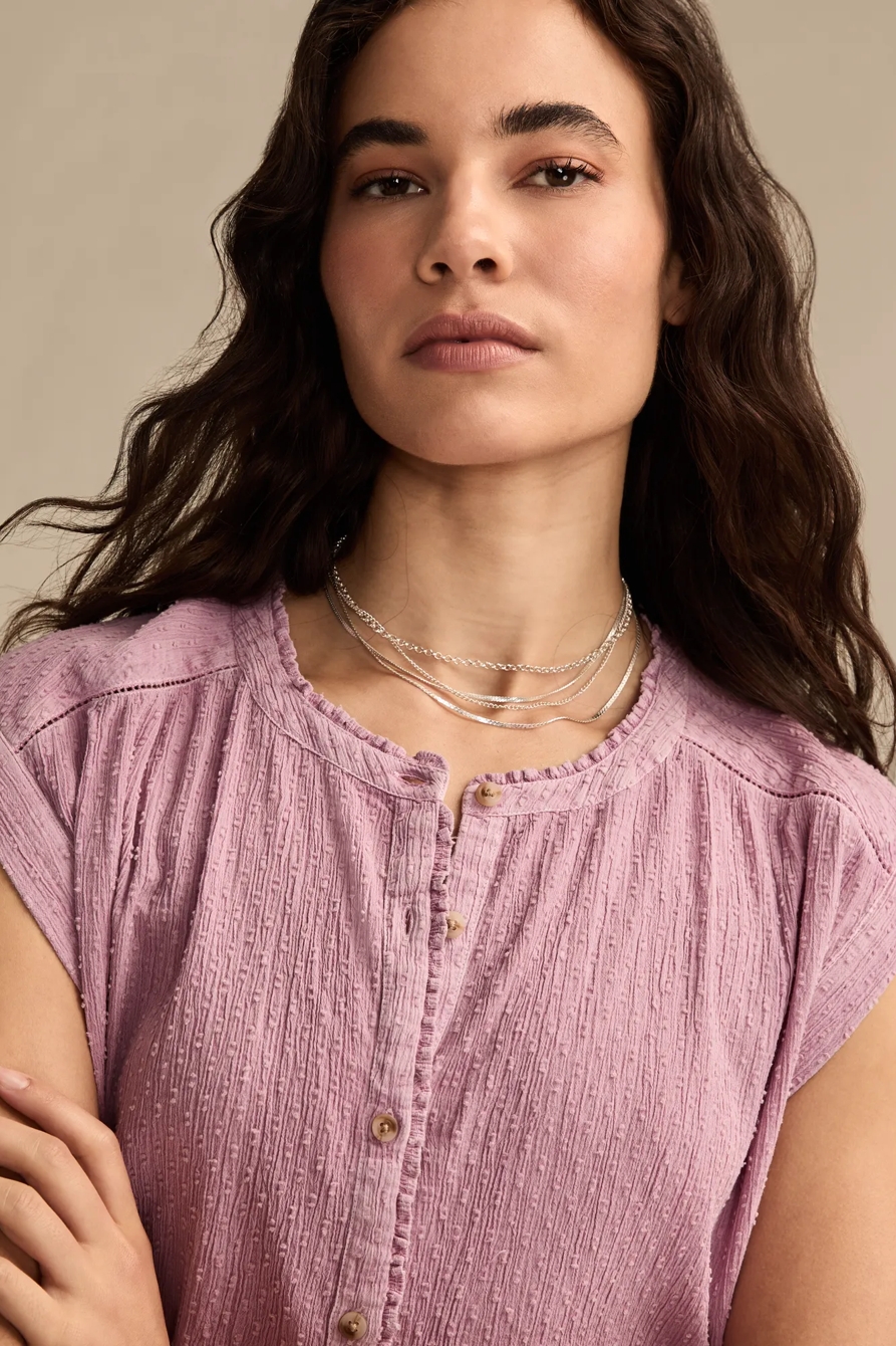 DOLMAN RUFFLE BUTTON DOWN - Lucky Brand Outlet