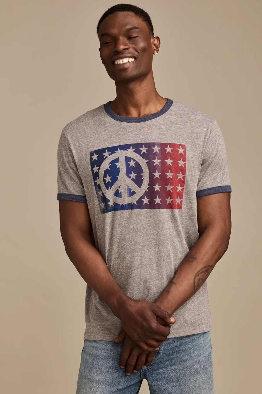 PEACE FLAG TEE - Lucky Brand Outlet