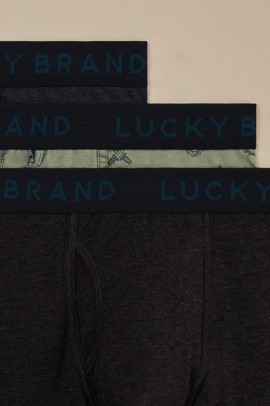 3 PACK STRETCH BOXER BRIEFS - Lucky Brand Outlet