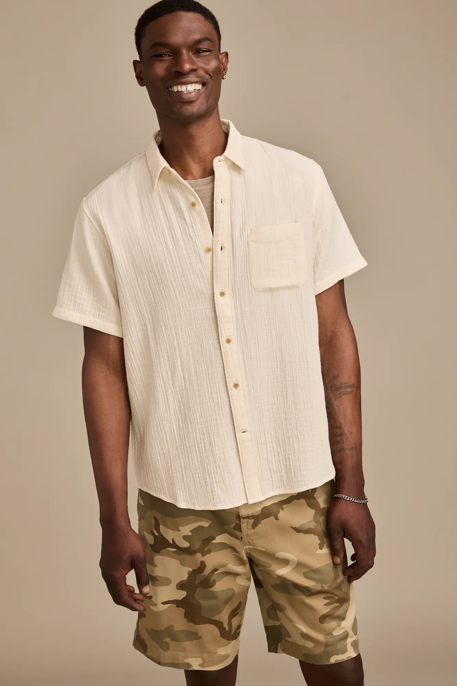 DOUBLE GAUZE SHORT SLEEVE SHIRT - Lucky Brand Outlet