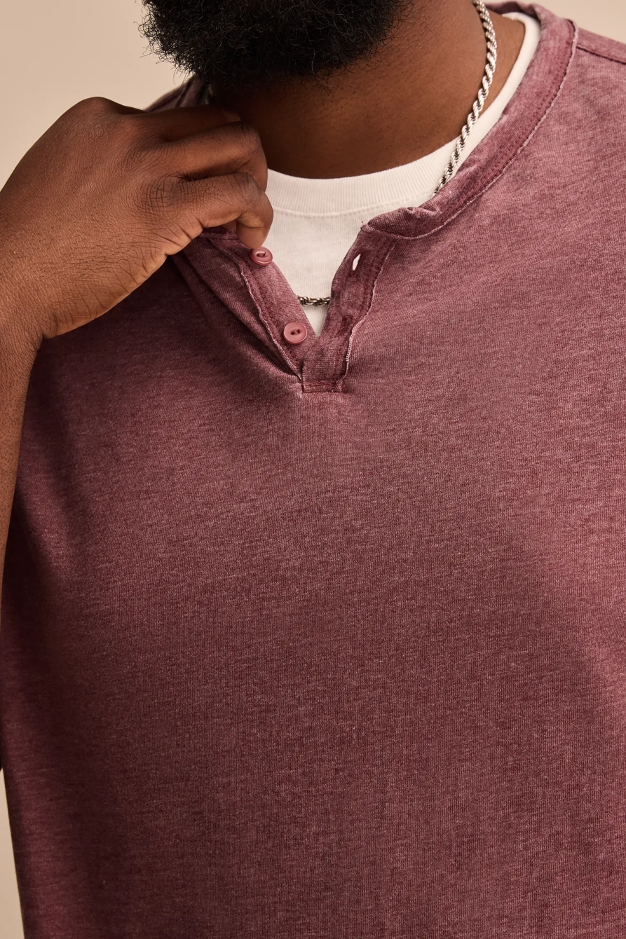 BIG & TALL VENICE BURNOUT NOTCH NECK TEE - Lucky Brand Outlet