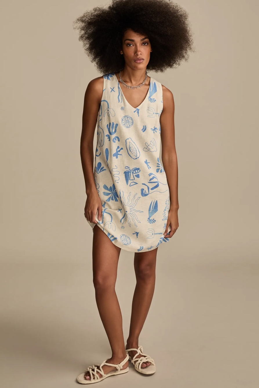 PRINTED SHIFT MINI DRESS - Lucky Brand Outlet