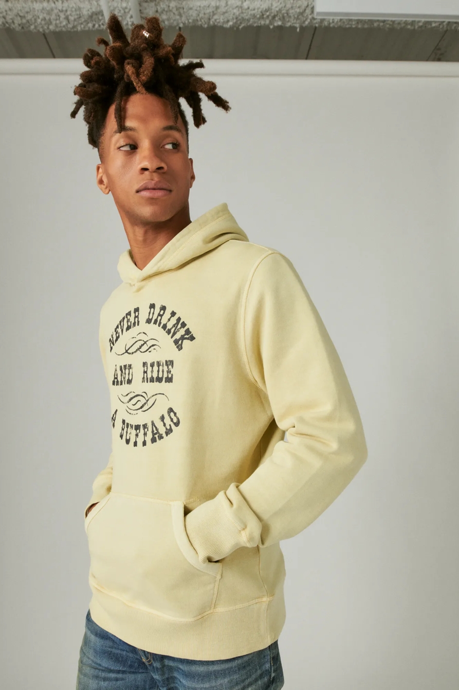 YELLOWSTONE NEVER DRINK HOODIE - Lucky Brand Outlet