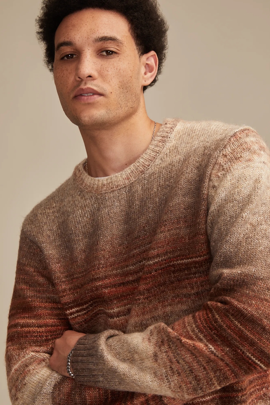 SPACE DYE CREW NECK SWEATER - Lucky Brand Outlet