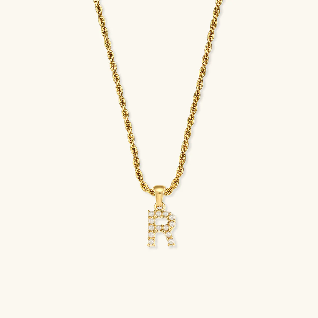 Aurora Pearl Initial Necklace