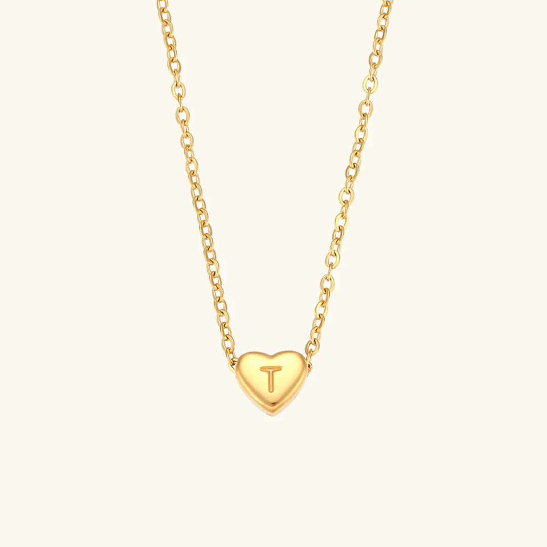 Golden Heartbeat - Initial Necklace