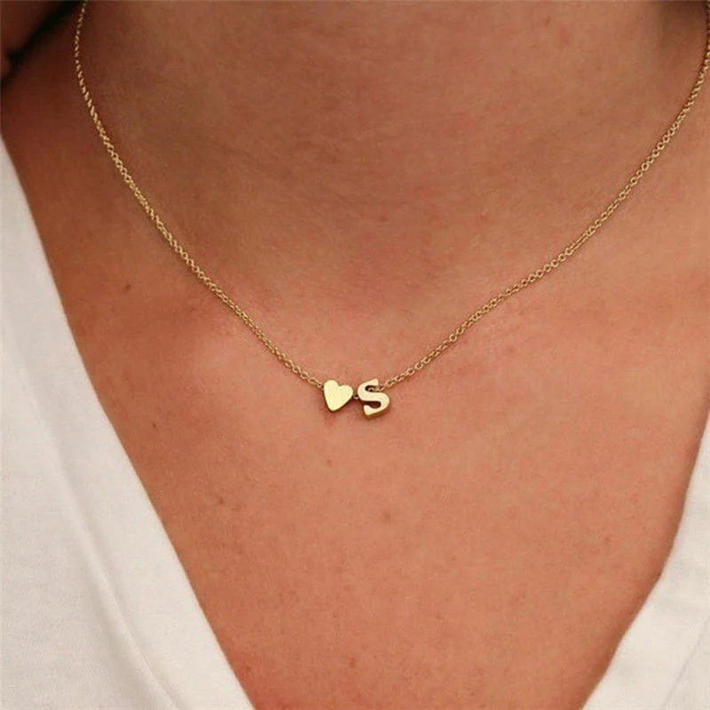 Heartfelt Initial - Gold Letter Necklace