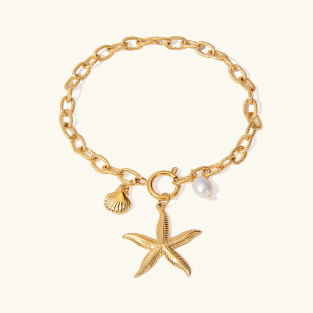 Nautilus Freshwater Pearl Charm Bracelet