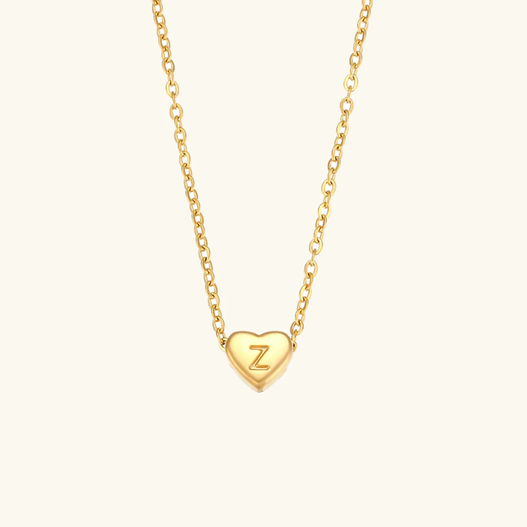 Golden Heartbeat - Initial Necklace