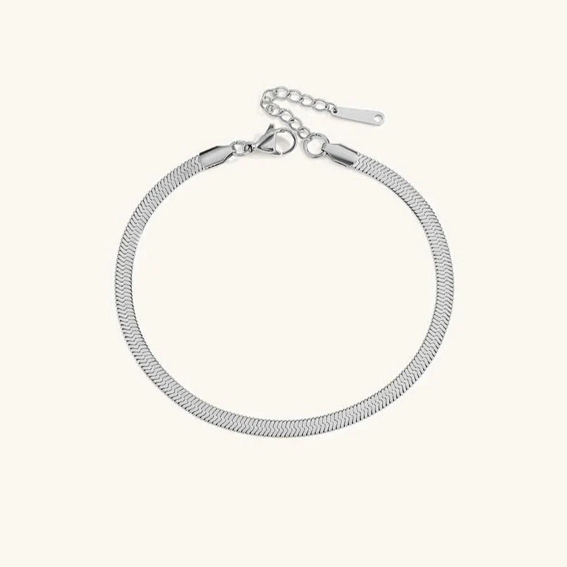 Radiant Gold Herringbone Anklet