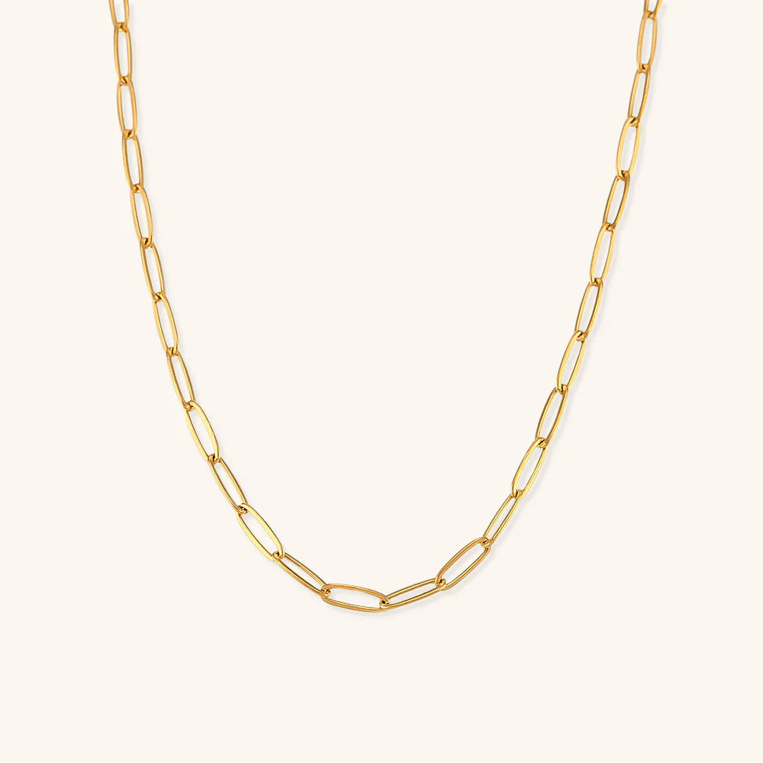 Siena Paperclip Gold Necklace