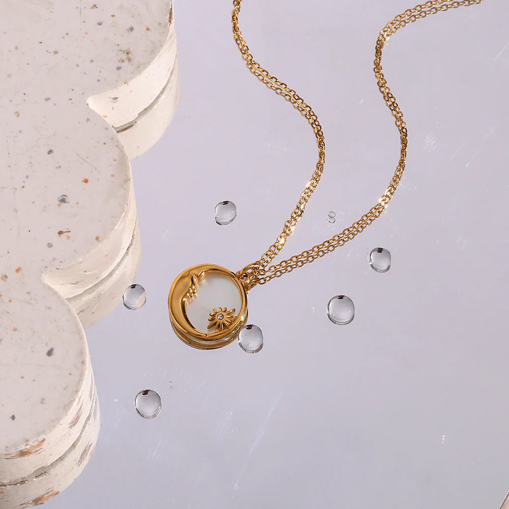 Solara Moon & Sun Gold Pendant