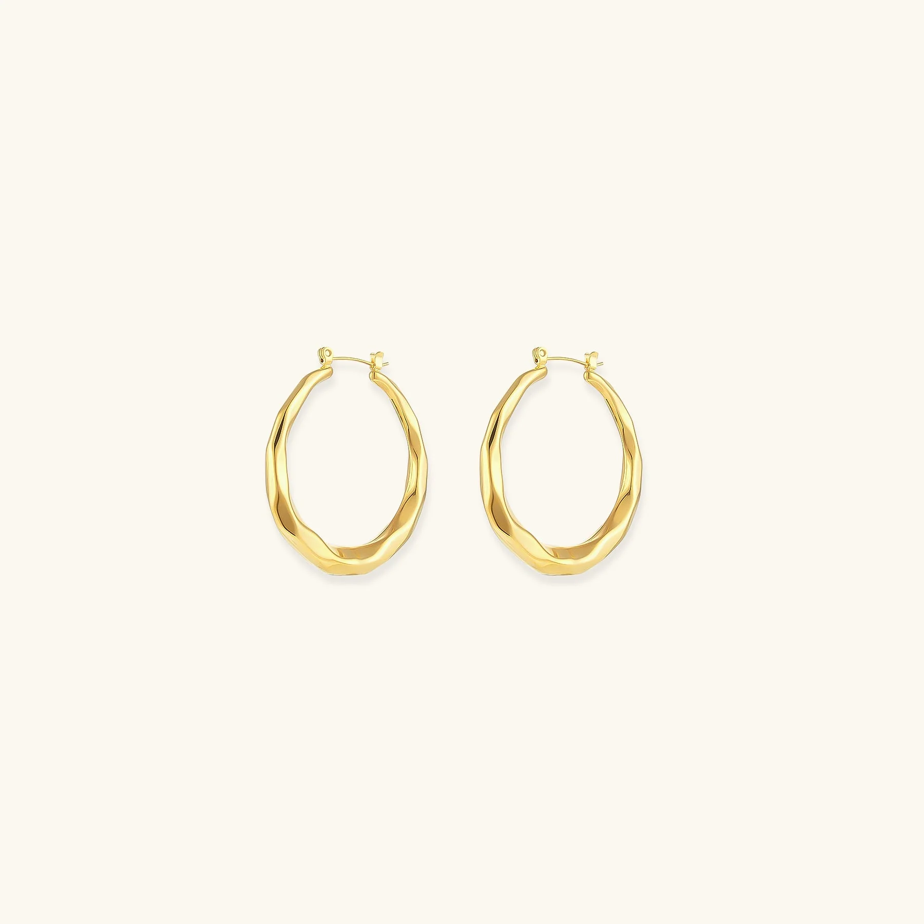 Astra Wave - Sculpted Gold Hoop Earrings