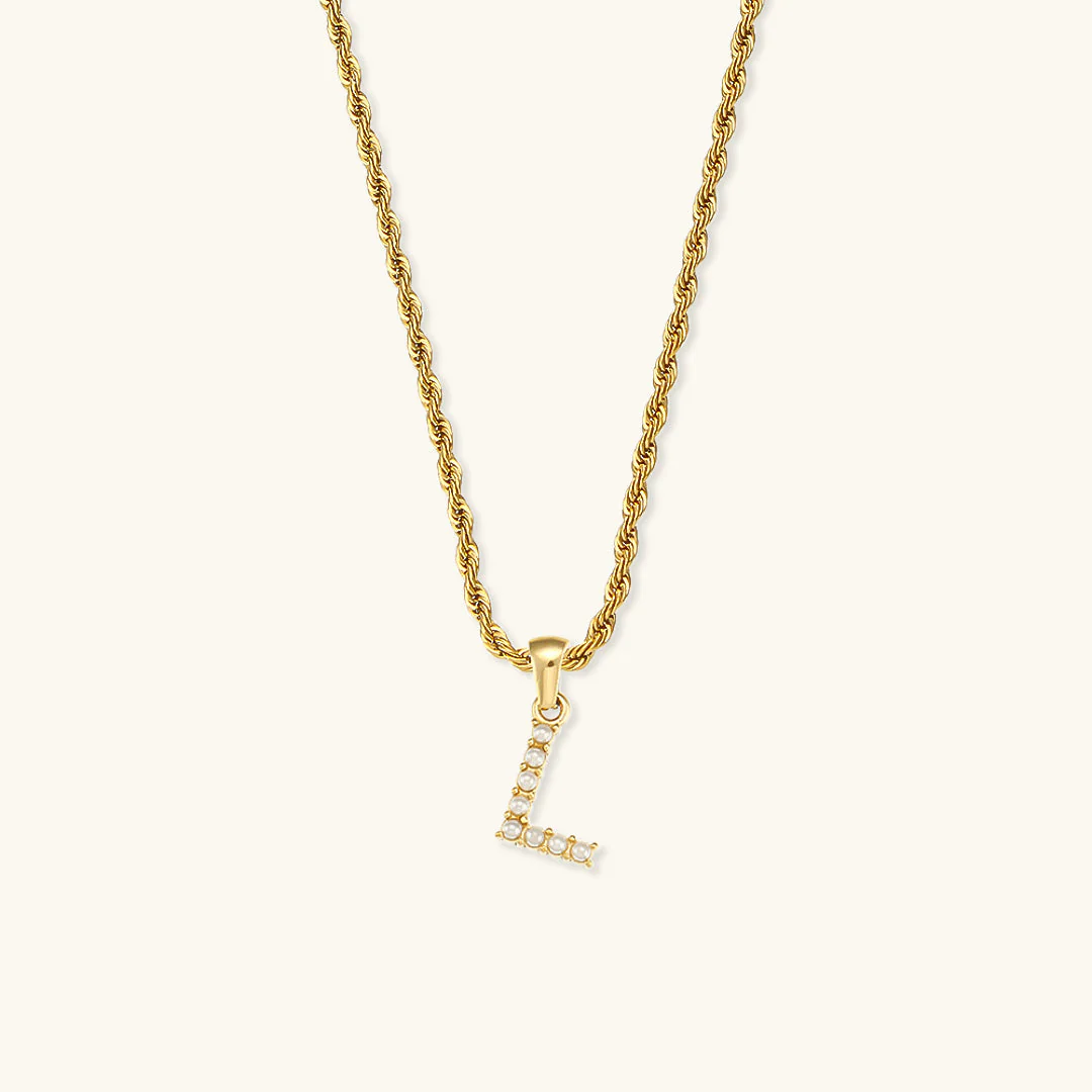 Aurora Pearl Initial Necklace