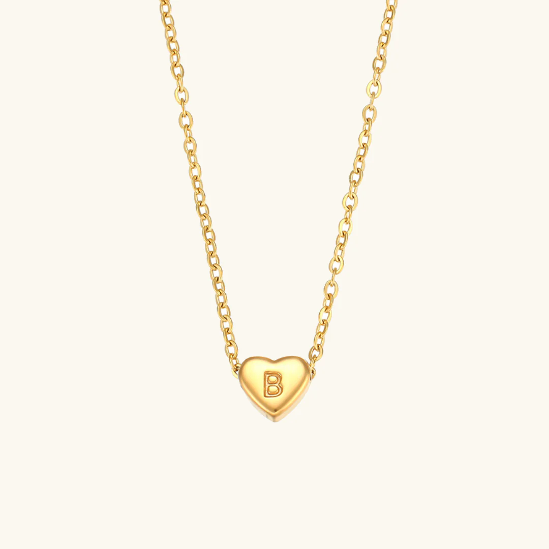 Golden Heartbeat - Initial Necklace