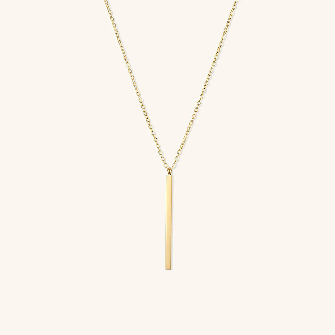 Sienna Bar - Gold Pendant Necklace
