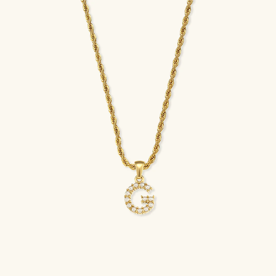 Aurora Pearl Initial Necklace