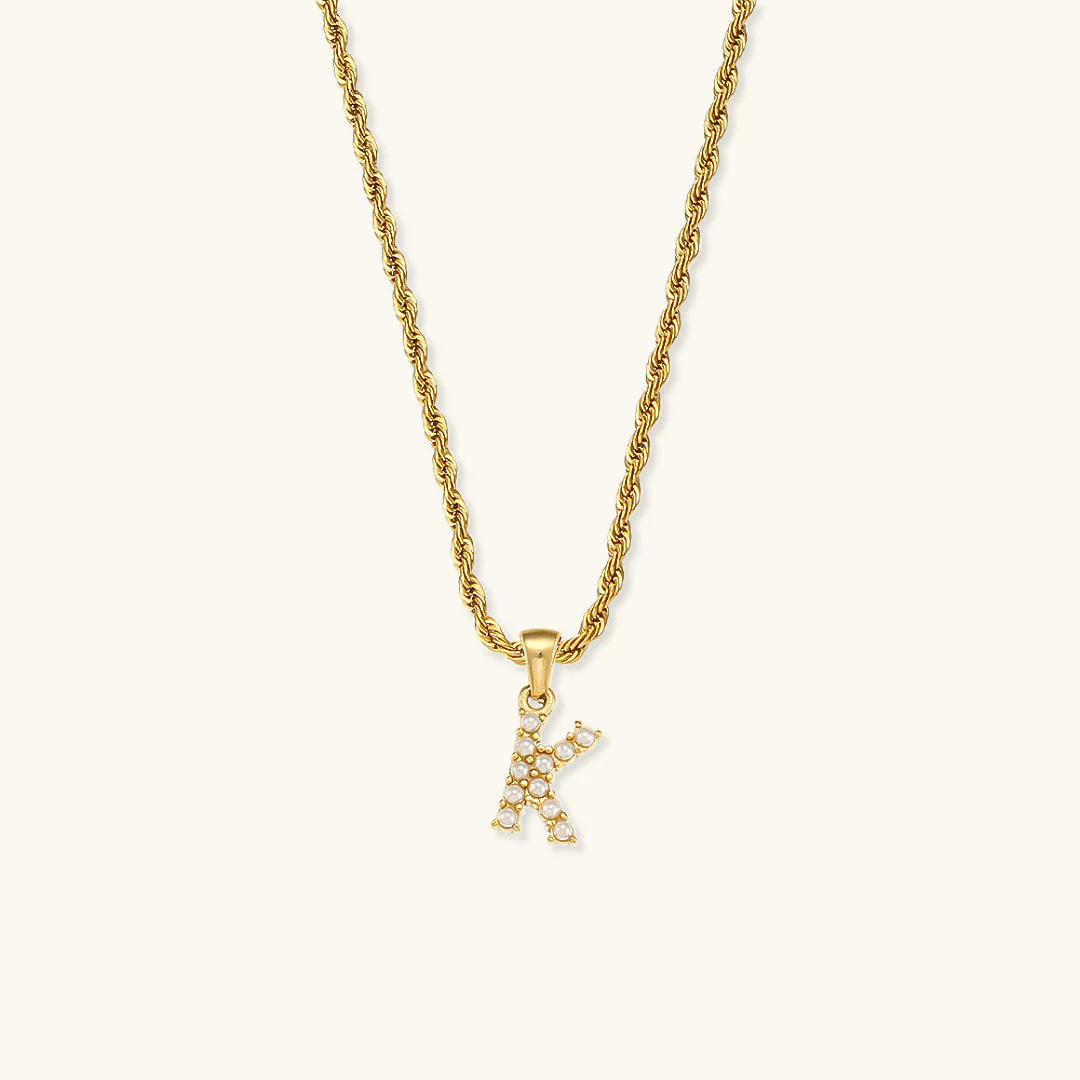 Aurora Pearl Initial Necklace