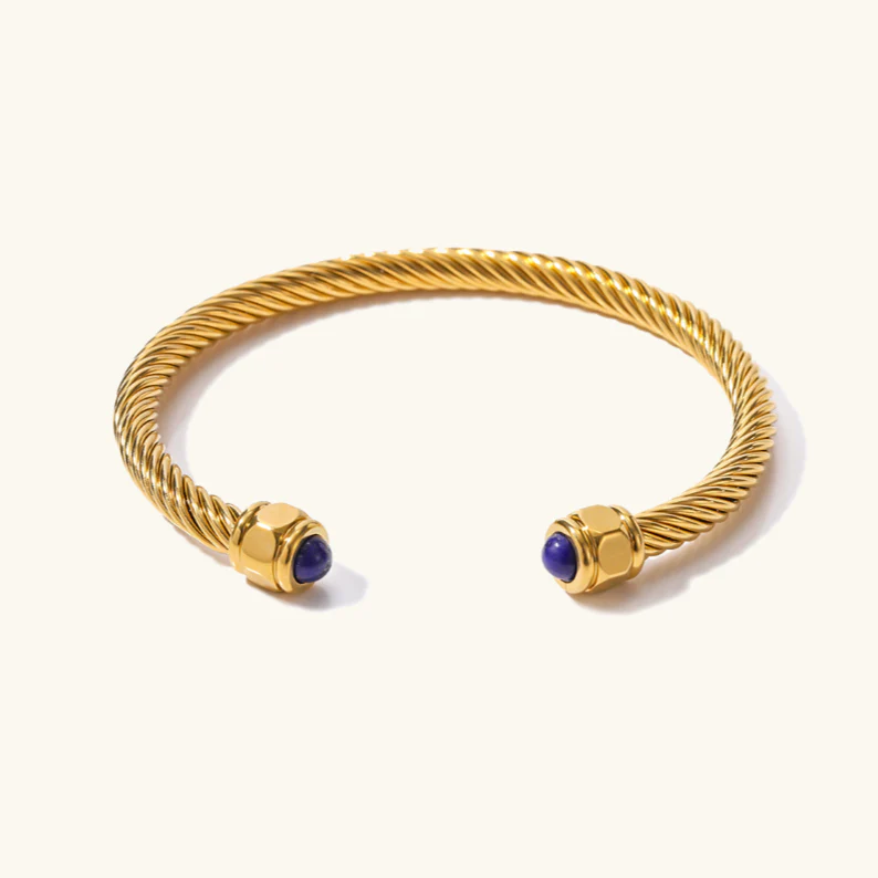 Thea Gemstone Gold Cuff