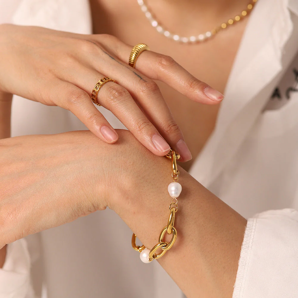 Adriana Freshwater Pearl Chain Bracelet