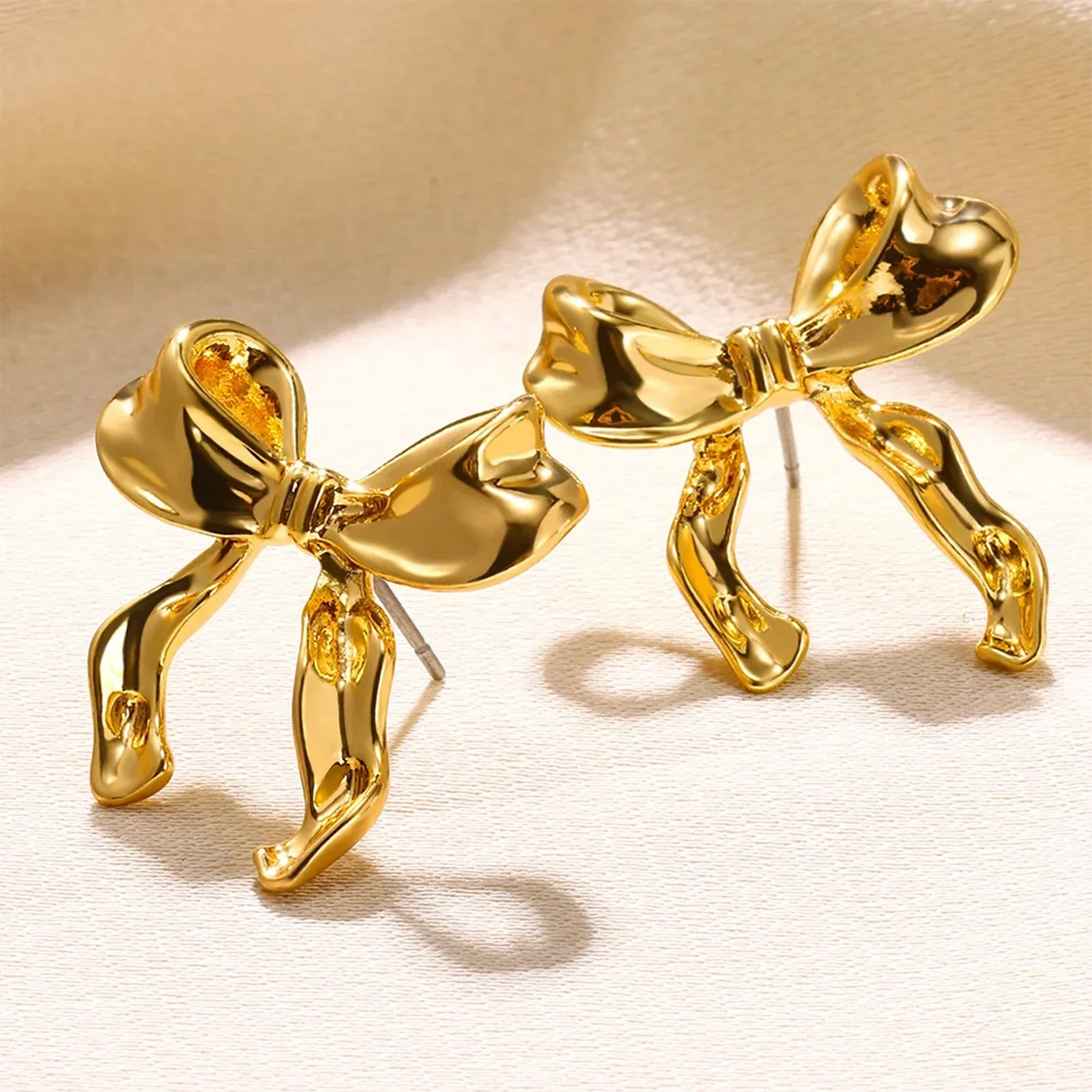 Luxe Gold Bow Earrings