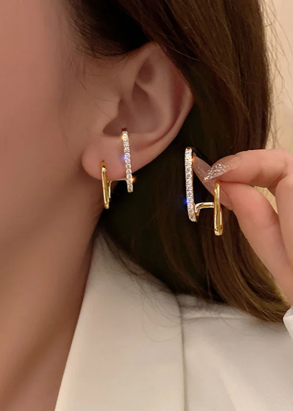 Vestra - Dual Band Zircon Earrings