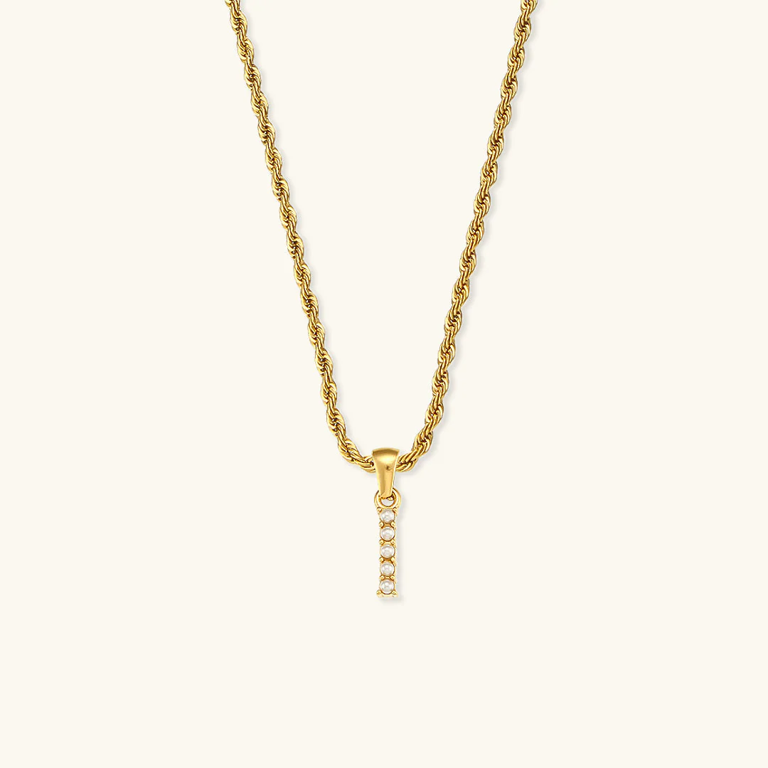 Aurora Pearl Initial Necklace