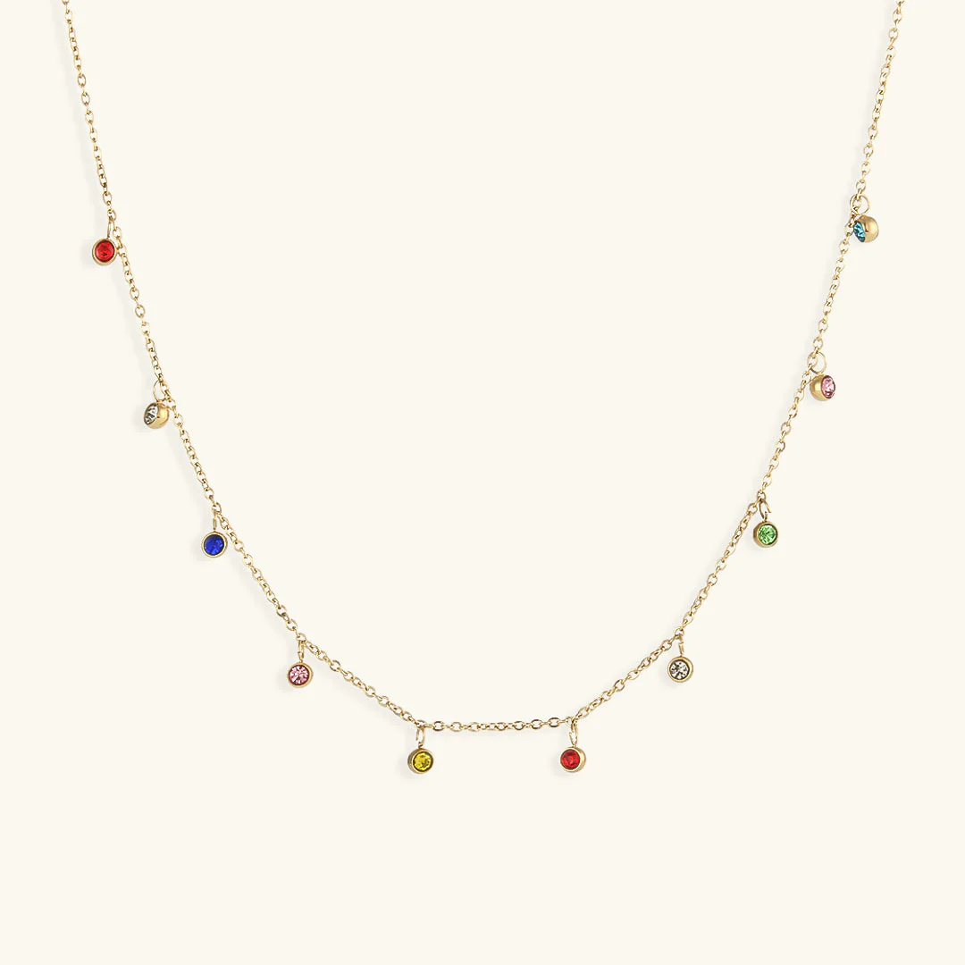 Juliet Drops - Gold Gemstone Necklace