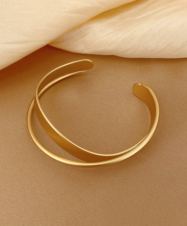 Twistline - Gold Open Cuff Bangle