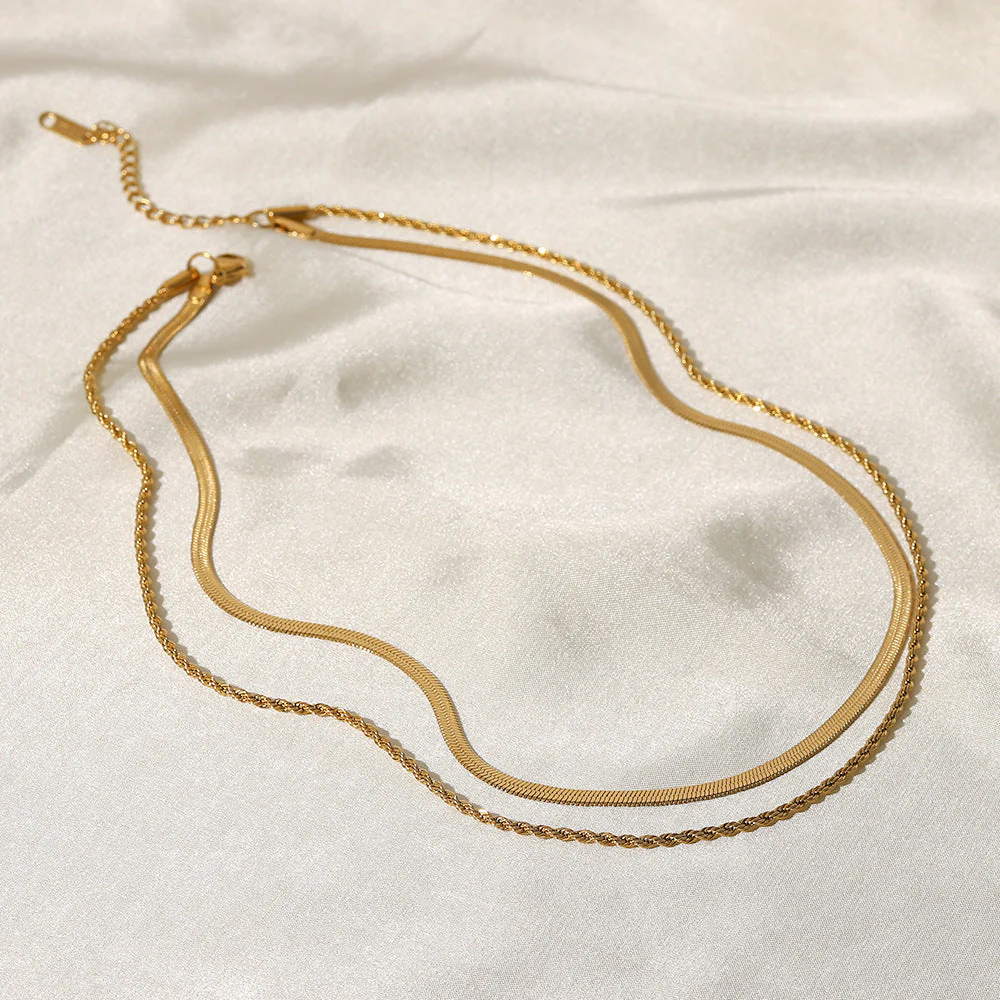 Serena Layers - Dual Gold Chain Necklace