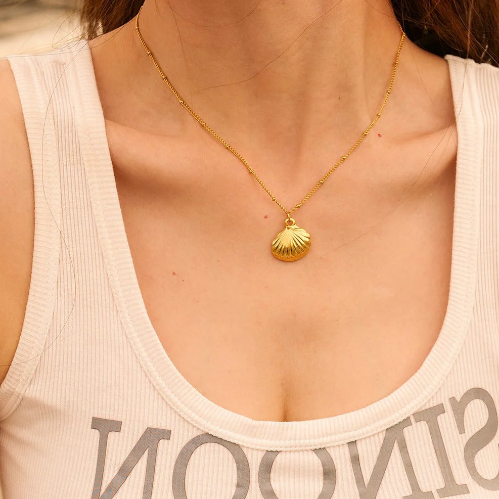 Oceana Gold Seashell Necklace