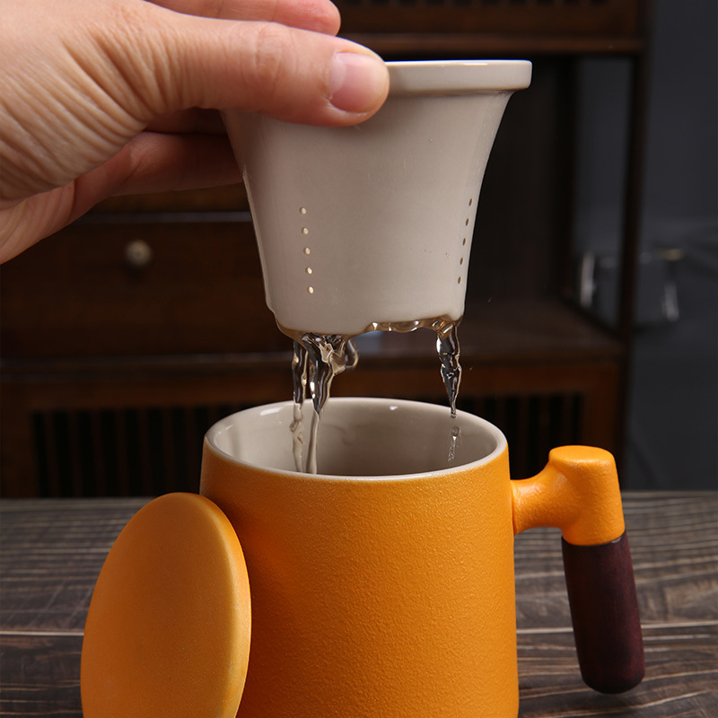 Ceramic Mug with Wooden Handle
