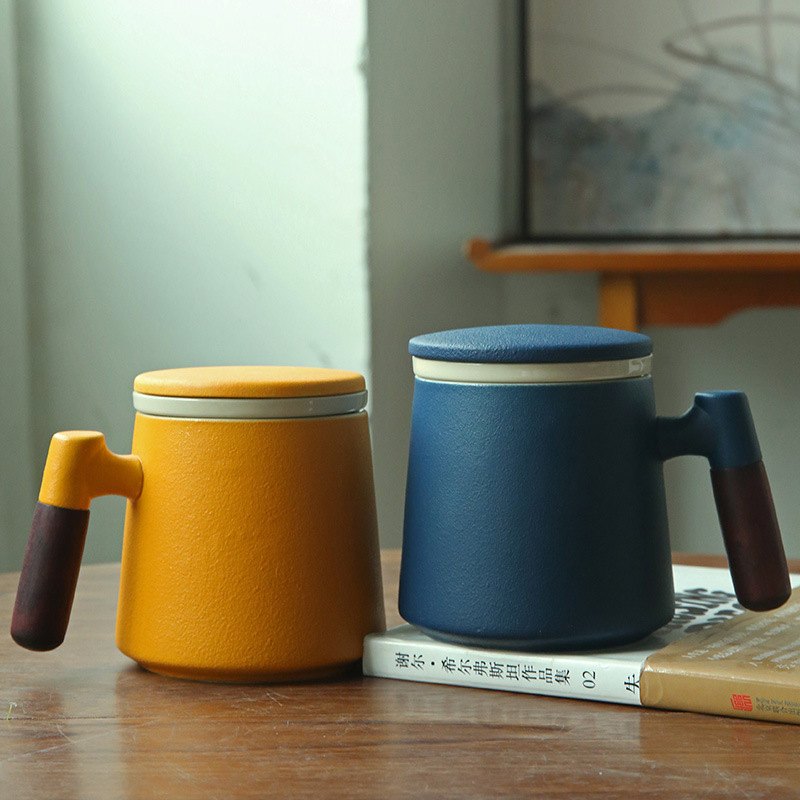 Ceramic Mug with Wooden Handle