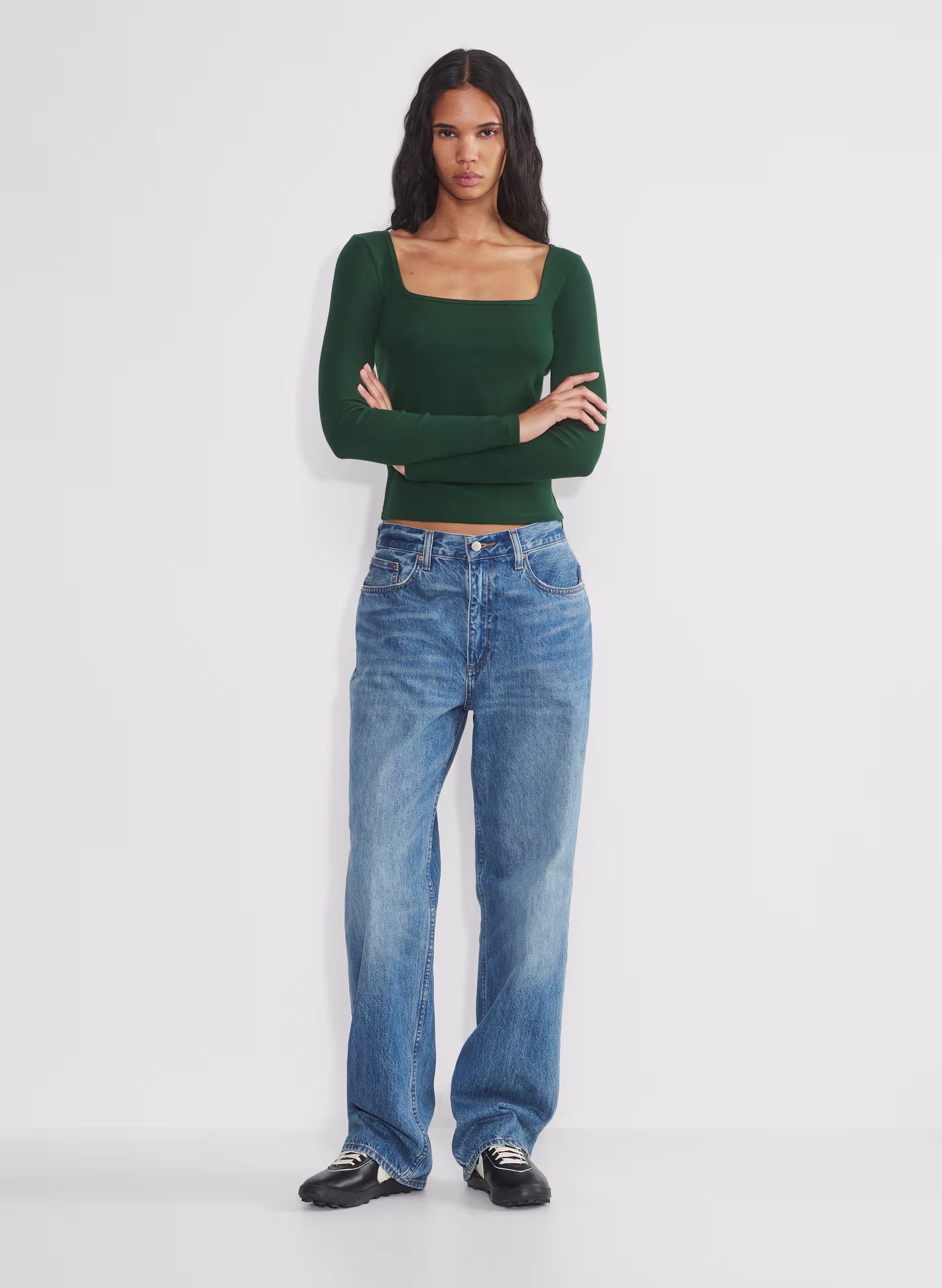 HomeStretch™ Rib Squareneck Longsleeve