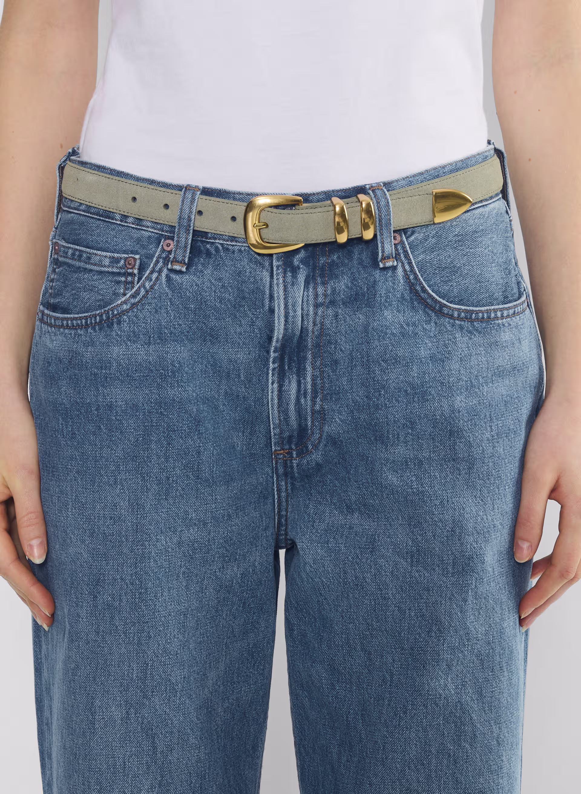 Legendary Solid Brass Suede Belt