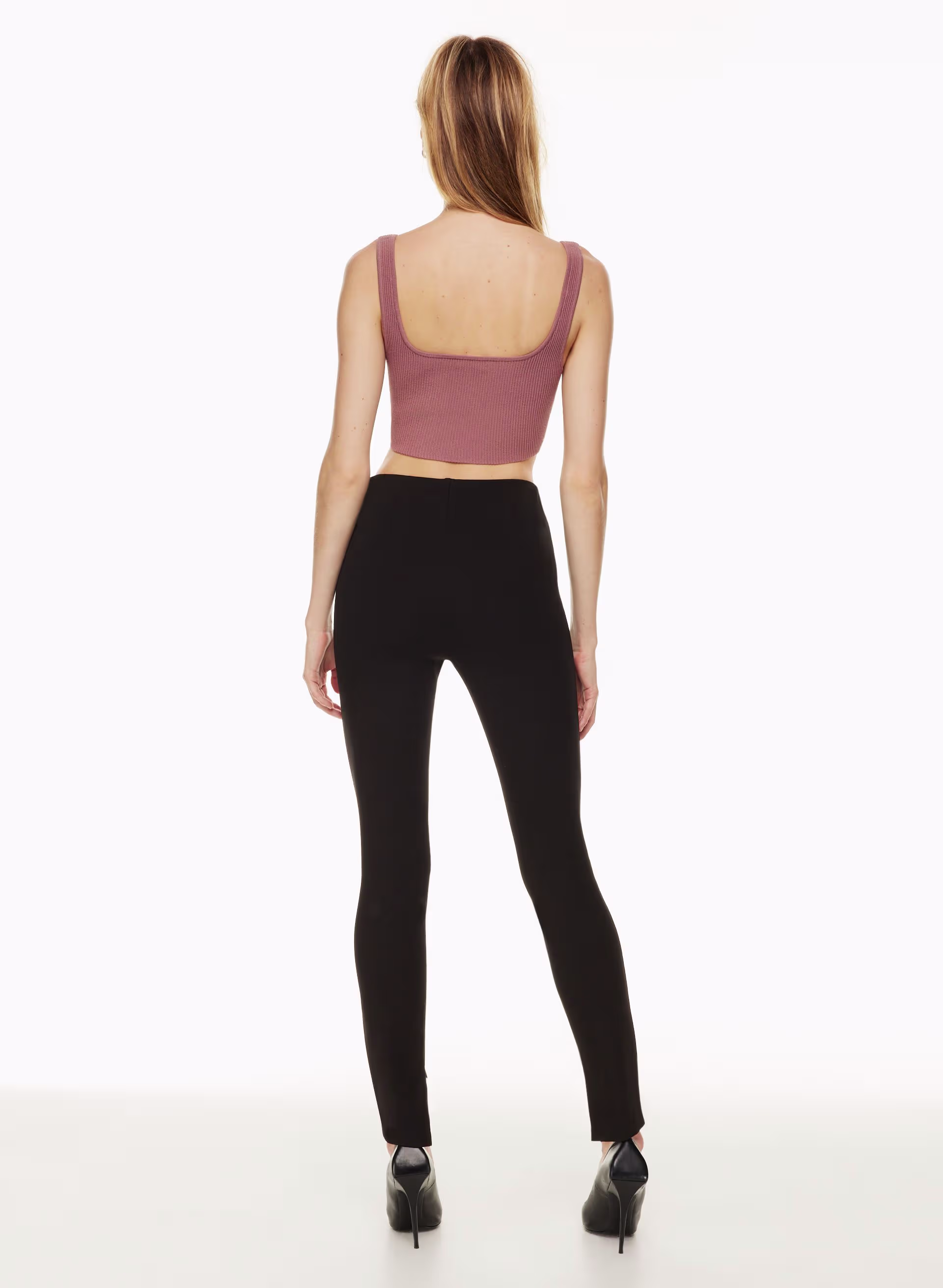 Sculpt Knit Squareneck Cropped Tank