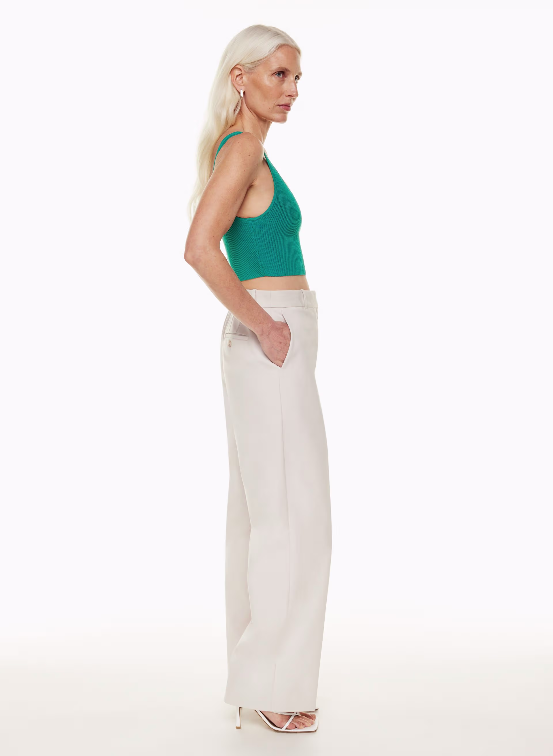Sculpt Knit Squareneck Cropped Tank