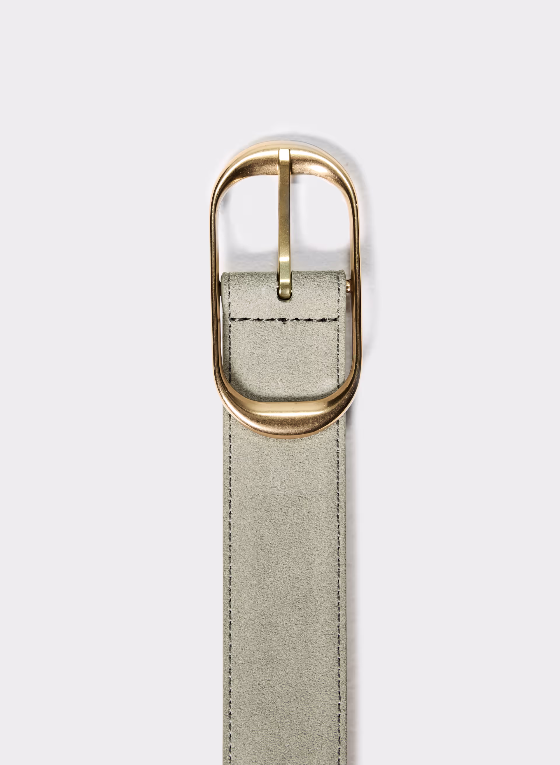 Halo Solid Brass Suede Belt