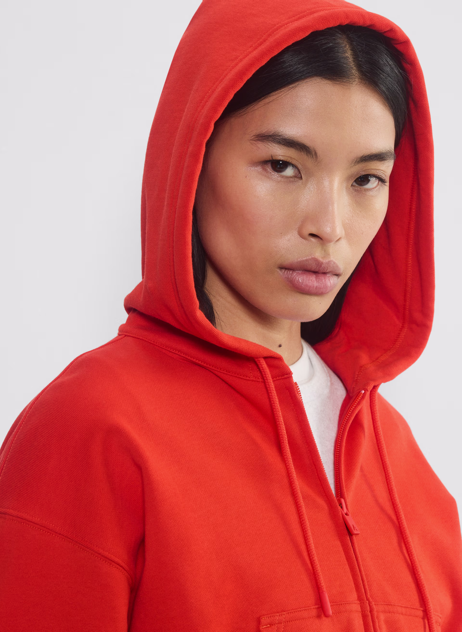 Terry Sweatfleece Boyfriend Boxy Zip Hoodie