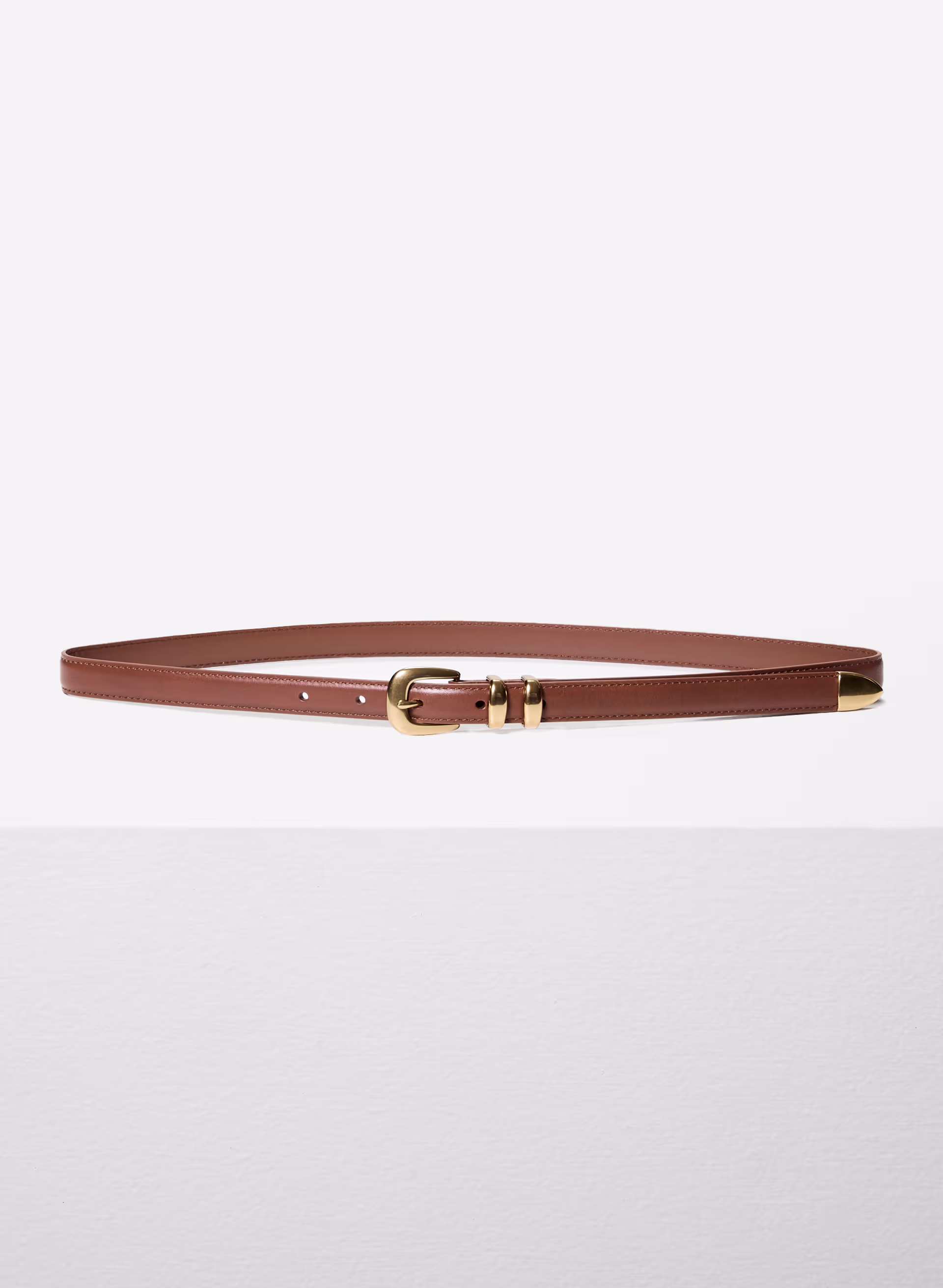 Legendary Solid Brass Leather Slim Belt
